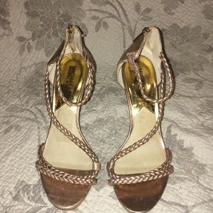 Michale Kors Rose Gold Braided Strap Heels